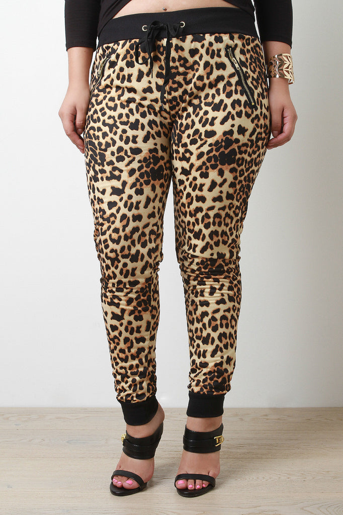 leopard print jogger pants