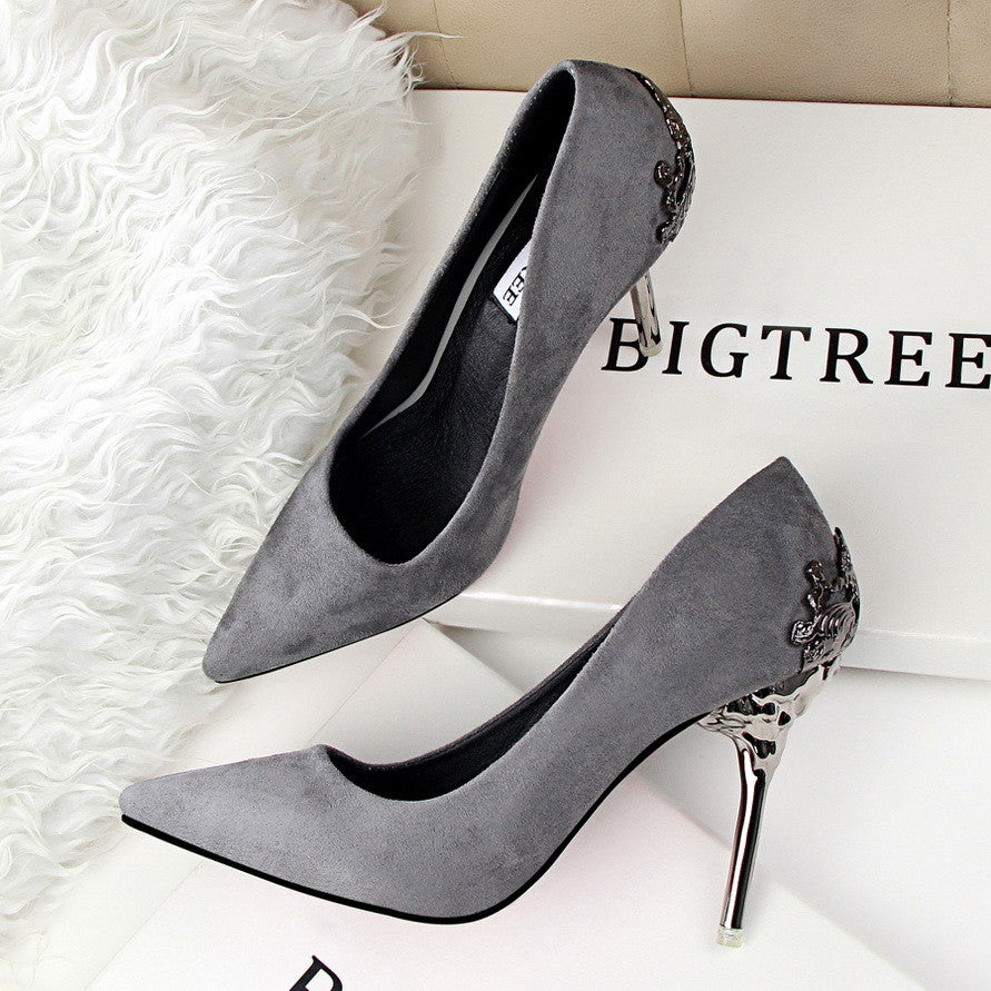 gray shoes heels