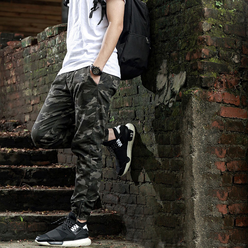 mens skinny camo joggers