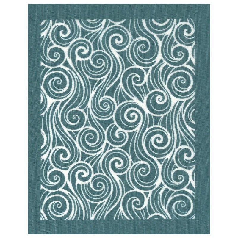 DIY Screen Printing Stencil, Ready To Use Curly Waves Pattern Design ...