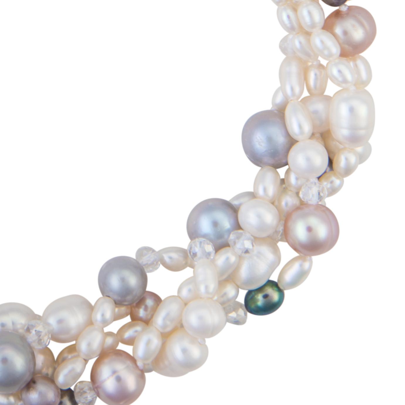 Five-strand multi-colored pearl necklace - Dog House Pearls