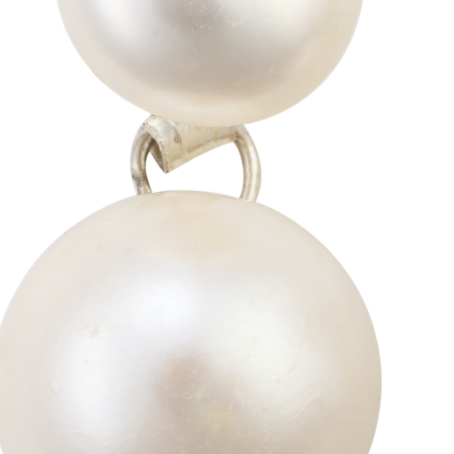 double pearl stud earrings