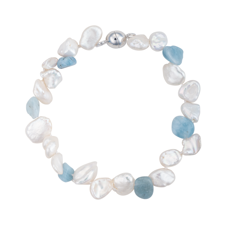 Aquamarine and Keshi Pearl Bracelet | Dog House Pearls