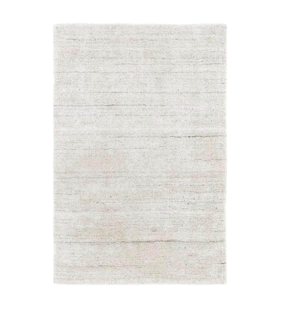 Cut Stripe Hand Knotted Viscose/Wool Rug - Ivory - Home Smith