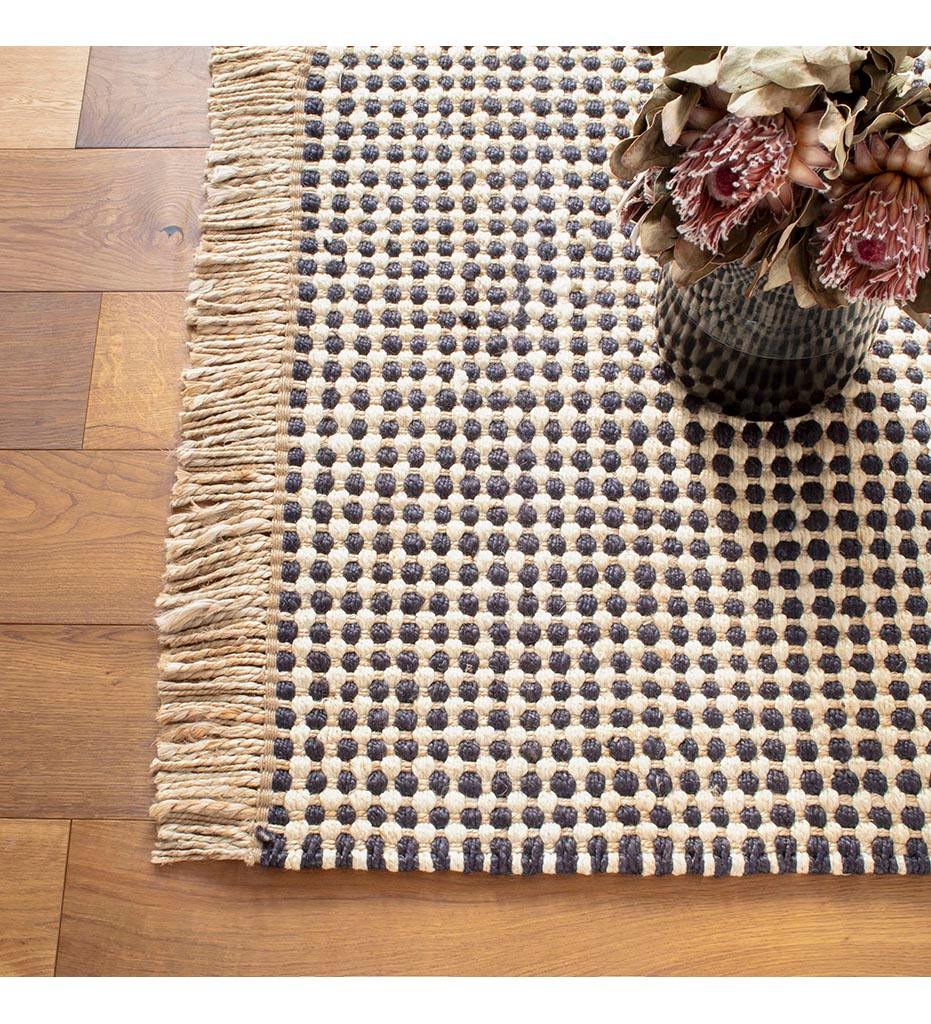 Gridwork Ivory Woven Jute Rug - Rainsford Company