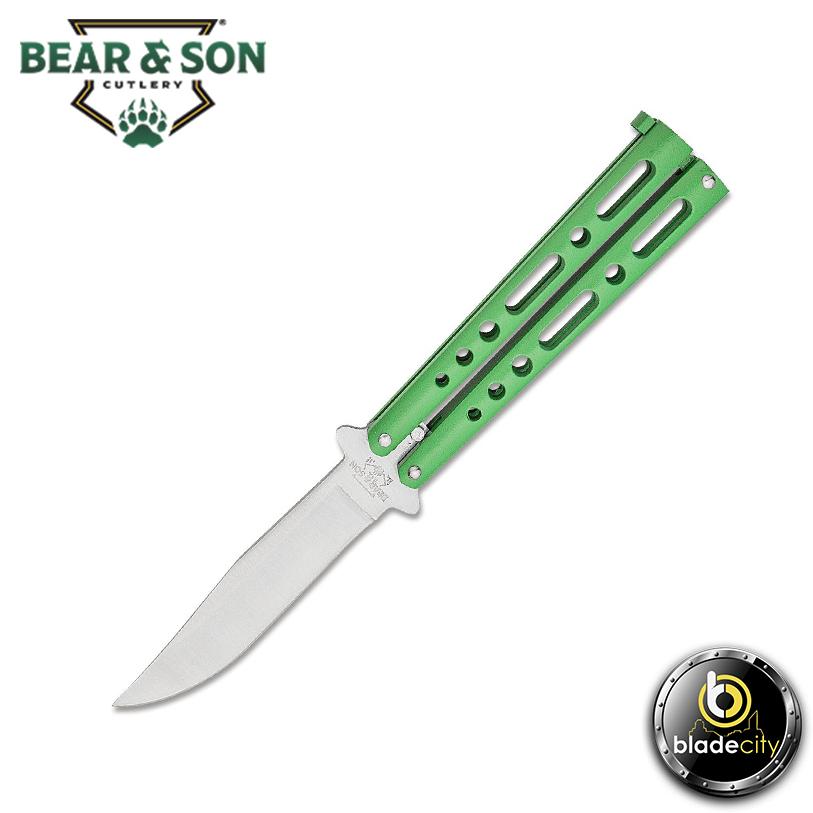 bear-son-butterfly-knife-4-clip-point-blade-green