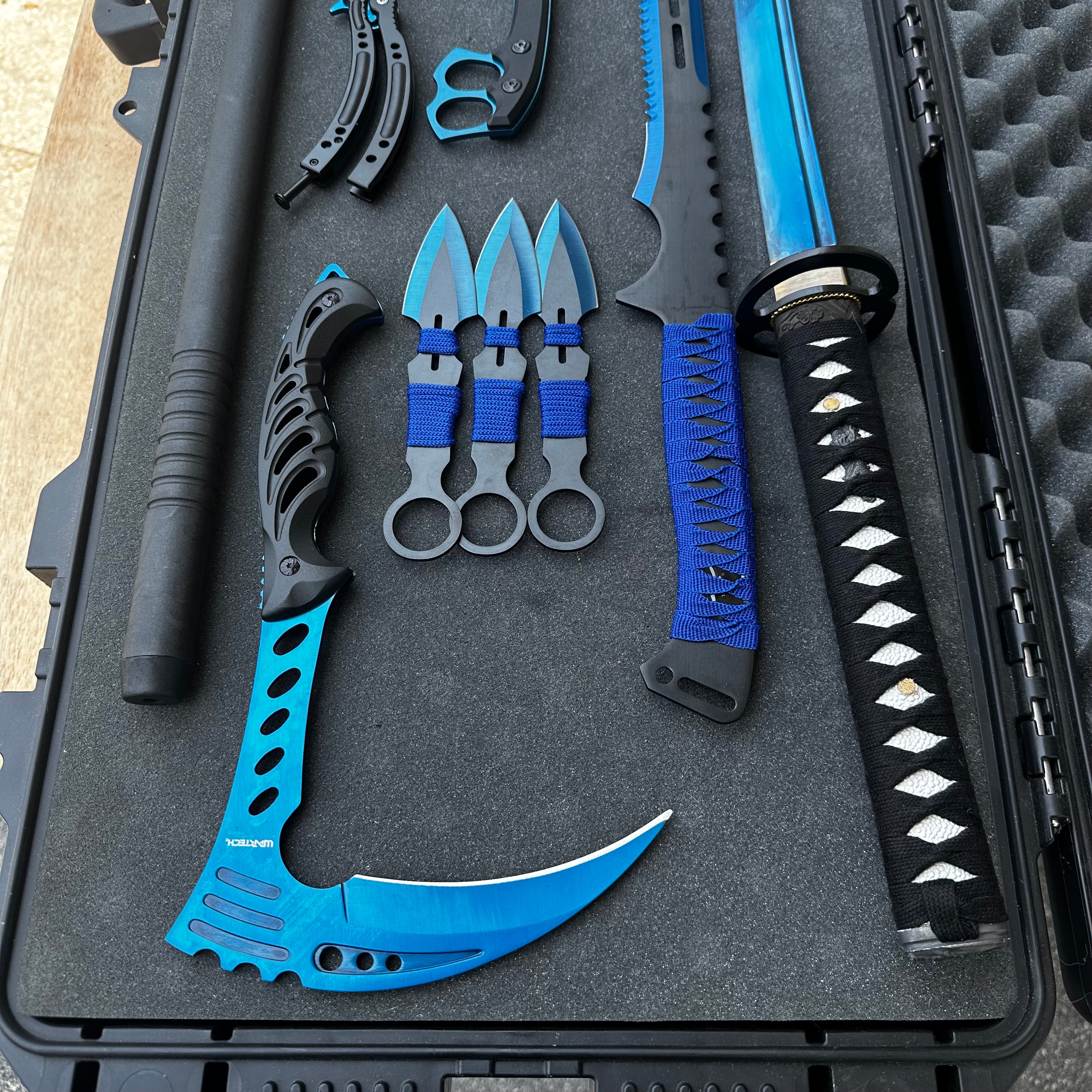 Blue Sub Zero 16 Piece Mega Tactical Knife Set - Image 4