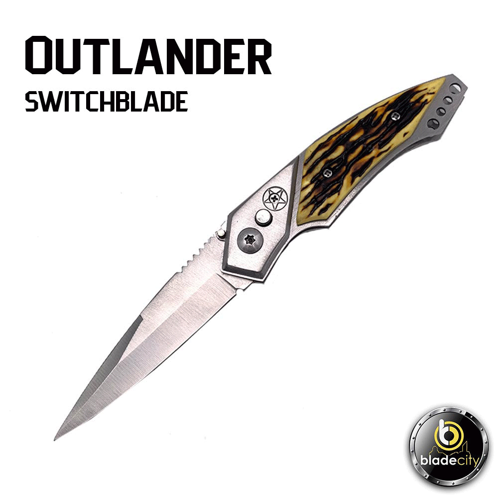 Outlander Single Edge Spear Point Switchblade - Blade City