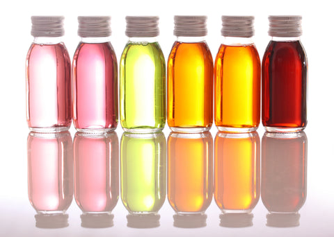 Colorful Bottles of Essential Oils