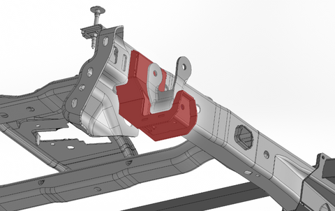 Gen 1 Raptor Fabricated rear shackle hanger stock location