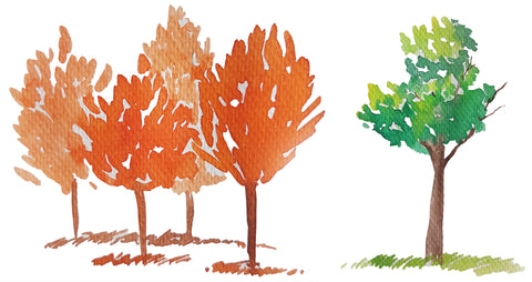 watercolor trees techniques