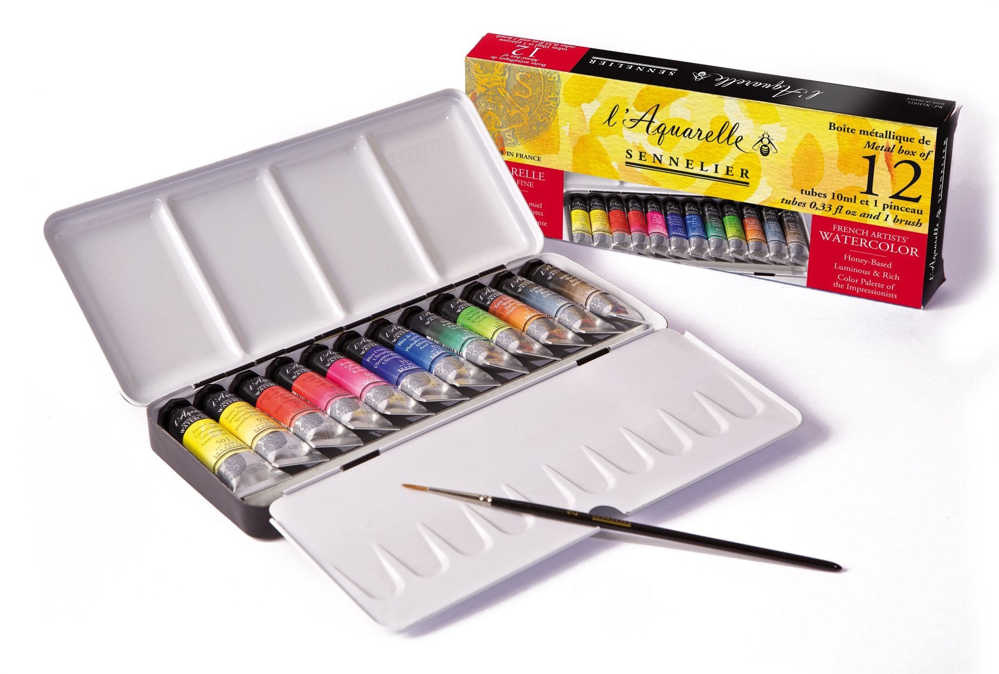 Schmincke Horadam Aquarelle 60 x 1/2 pans Wooden Box Set with Porcelain  Palette and 2 Paintbrushes