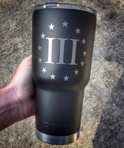 tumblers rtic powder laser engraved coated