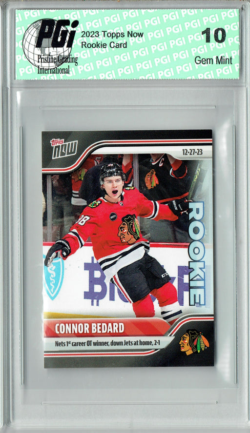 Connor Bedard 2023 Topps Now #1 1st NHL Game Rookie Card PGI 10 — Rookie  Cards