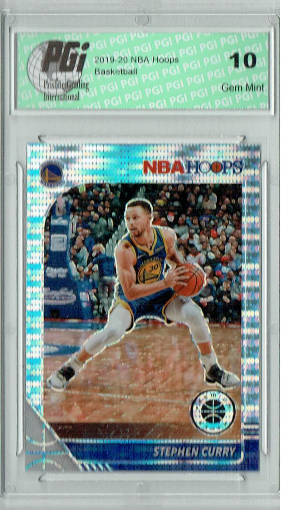 Stephen Curry 2019 NBA Hoops #59 Pulsar Premium Stock Card PGI 10