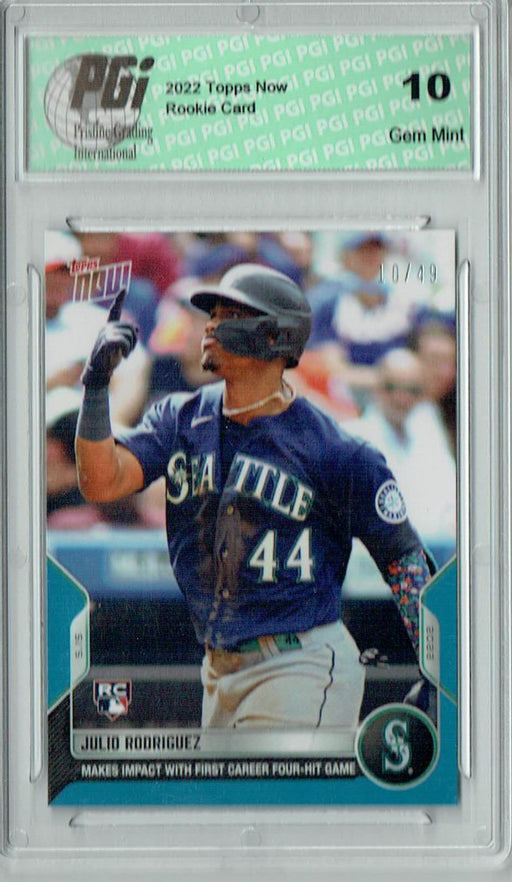 Julio Rodriguez Seattle Mariners 2022 Topps Now AL Rookie of the Year  Winner # OS34 Rookie Card