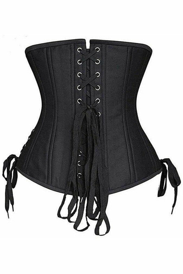 Top Drawer CURVY Black Cotton Double Steel Boned Underbust Waist Cinch –  Unspoken Fashion