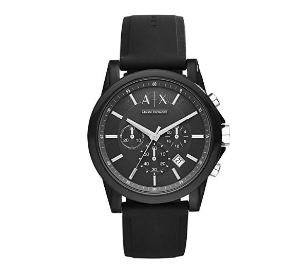 Armani Exchange Men’s AX1326 Black Silicone Watch