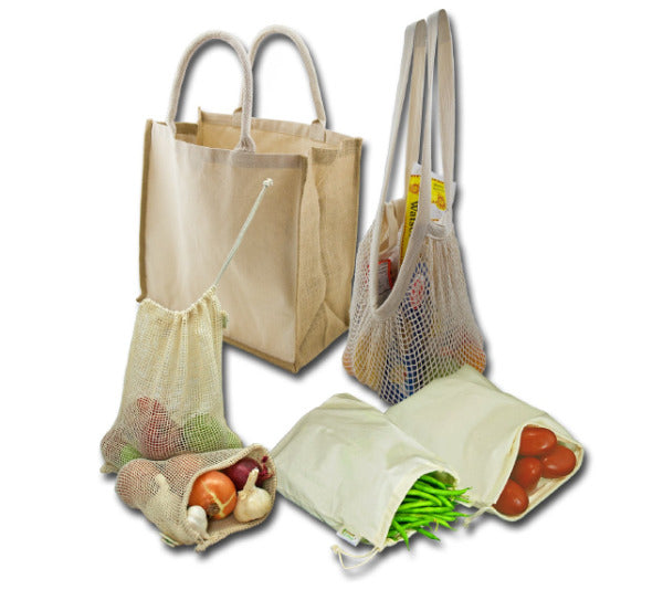 Simple Ecology Organic Reusable Farmers Market Grocery Shopping Bag Set