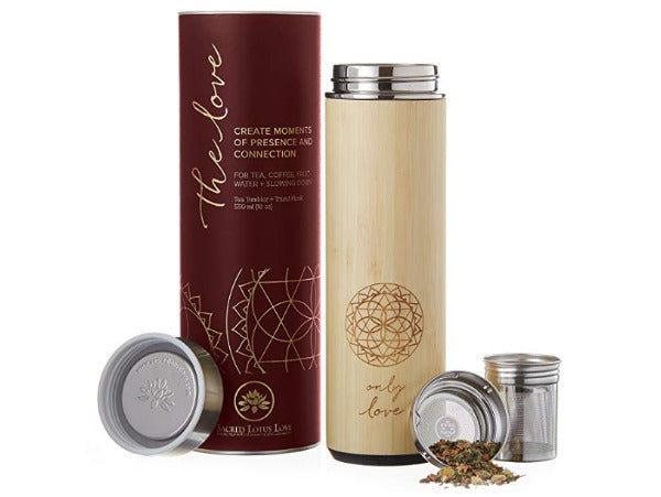 The Love Bamboo Tea Tumbler with Infuser + strainer