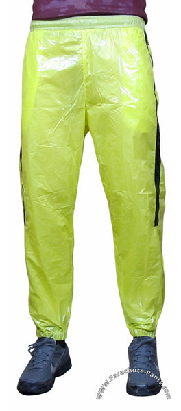 Bruno Yellow Shiny Nylon/Plastic Wind Pants | The Parachute Pants Store