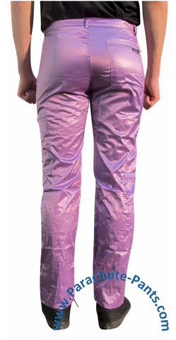 Countdown Purple Shiny Nylon Parachute Pants with Purple Zippers | The ...