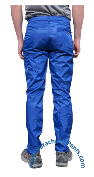 Countdown Blue Classic Nylon Parachute Pants with Blue Zippers | The ...