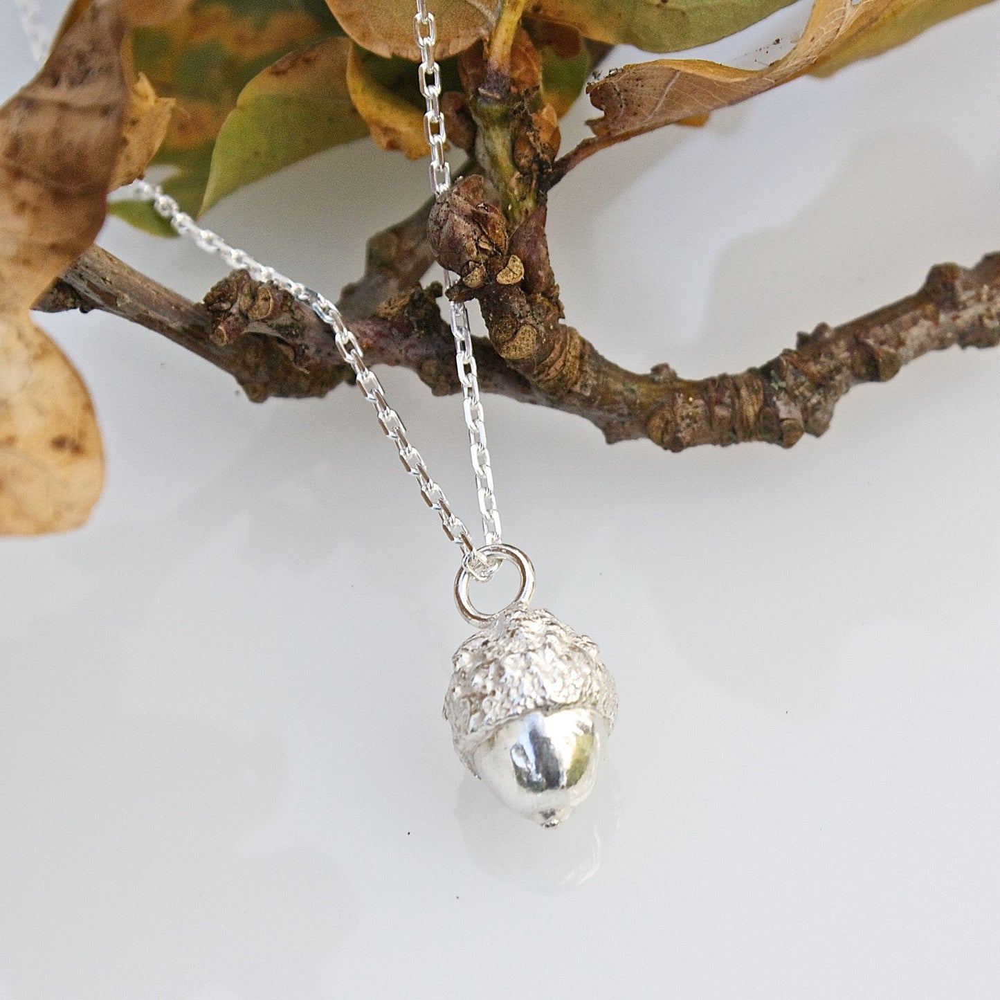 Silver Woodland Acorn Necklace – Caroline Brook Jewellery