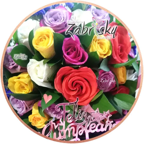 Colorful Roses - Happy Birthday