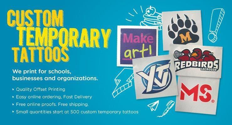Custom Classic Temporary Tattoos  California Tattoos  Promotional Products