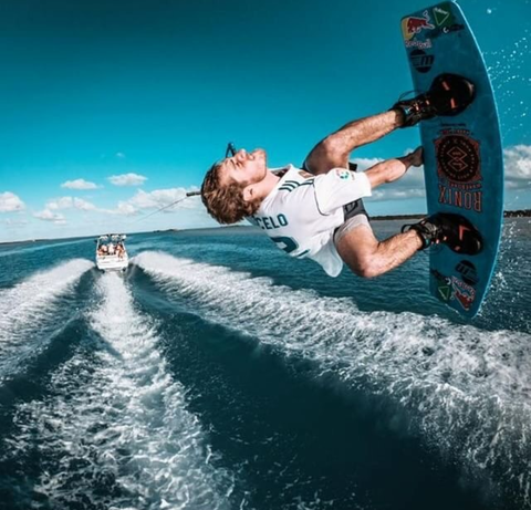 A Wake Boarder Performing a Flip