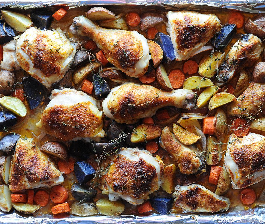 One-pan Chicken & Root Vegetables - Spiceology