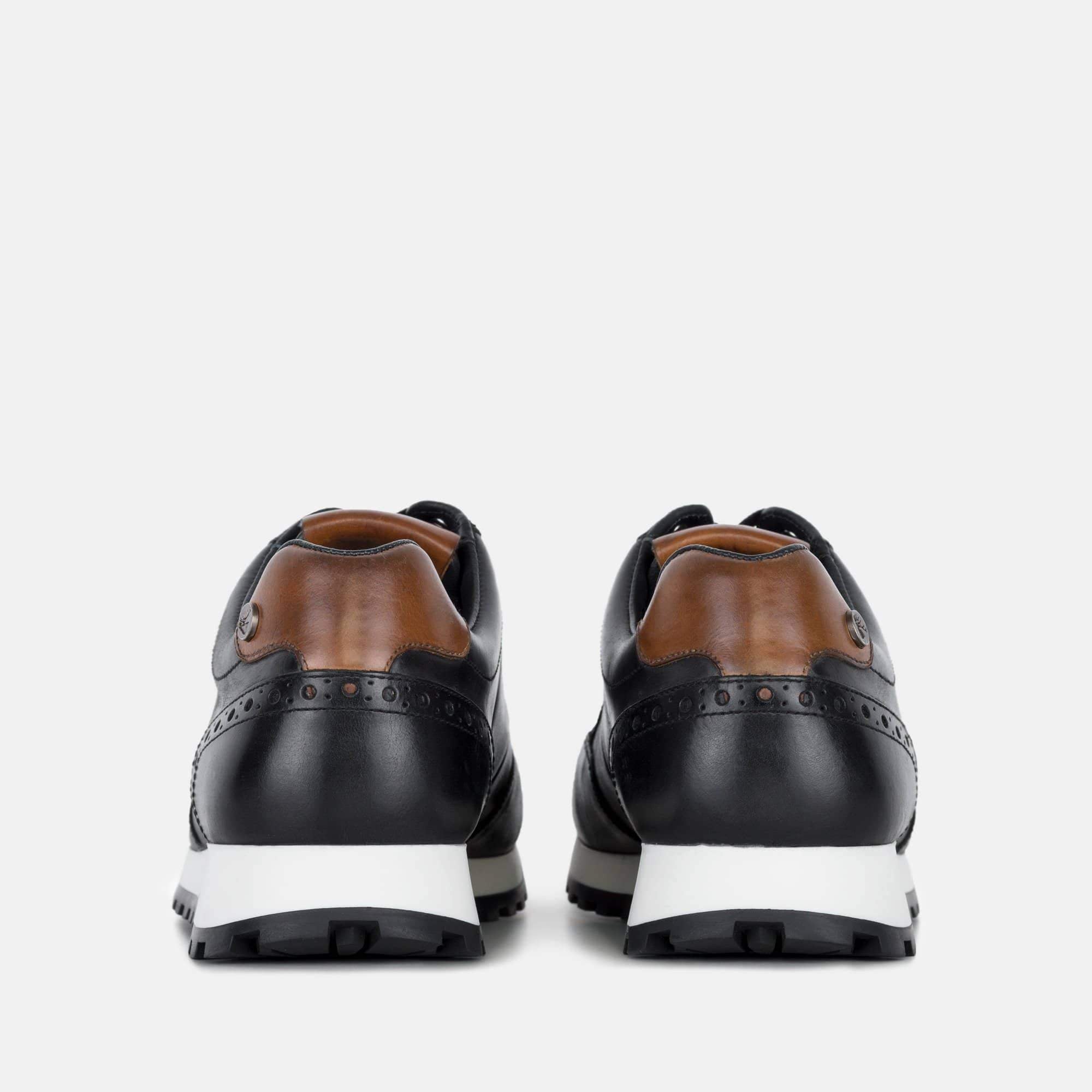 black leather smart trainers