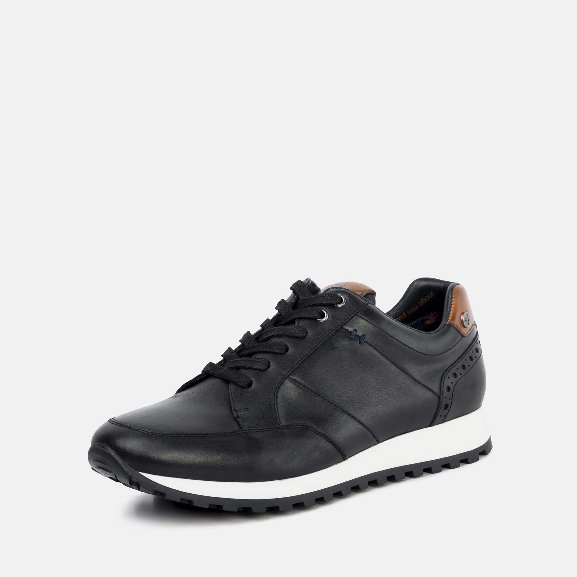 black leather trainers uk