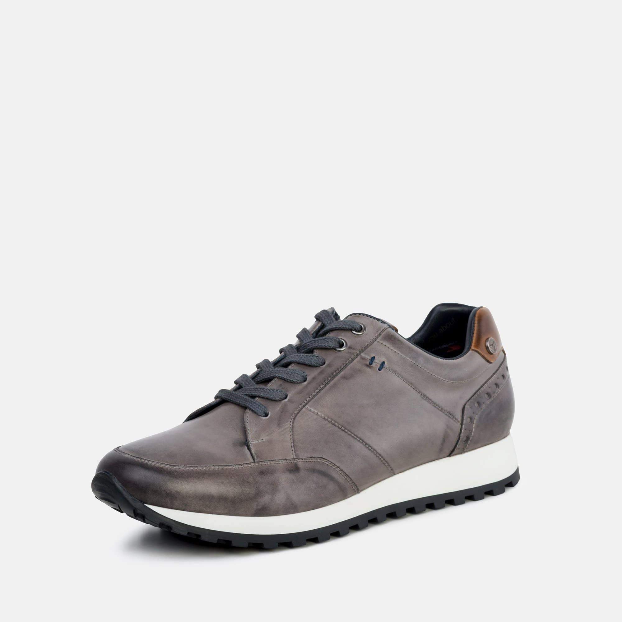 black leather smart trainers