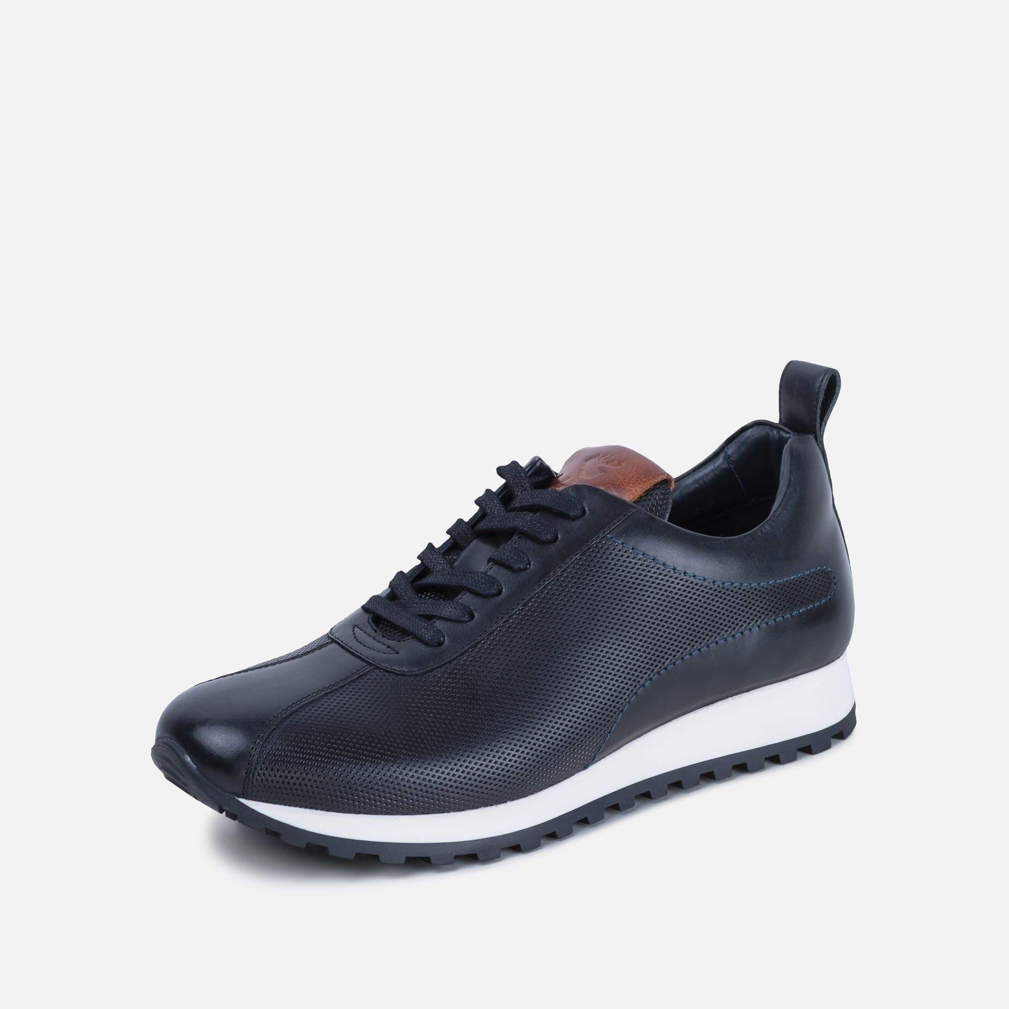 black trainers with white soles men's