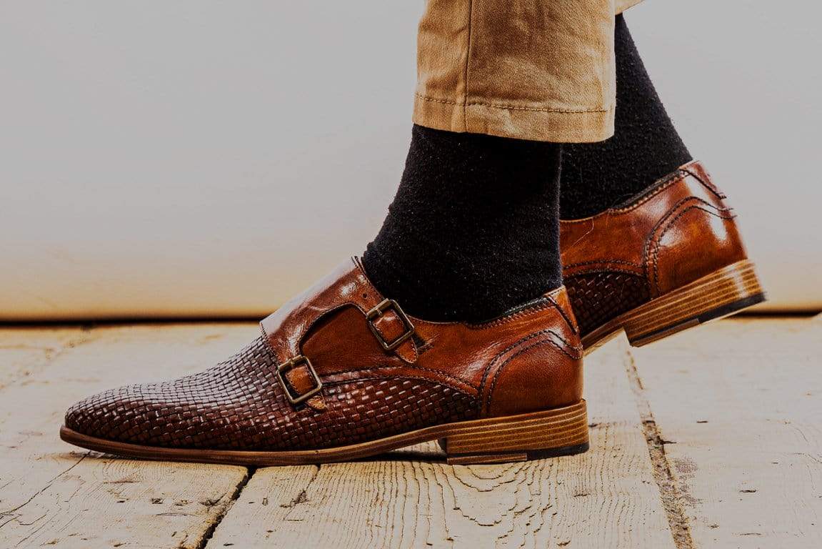 mens oxblood monk strap shoes