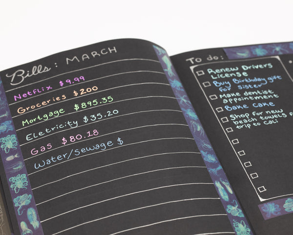 Tsuki 'Midnight Edition' Black Page Bullet Journal Notebook ☾ –  NotebookTherapy