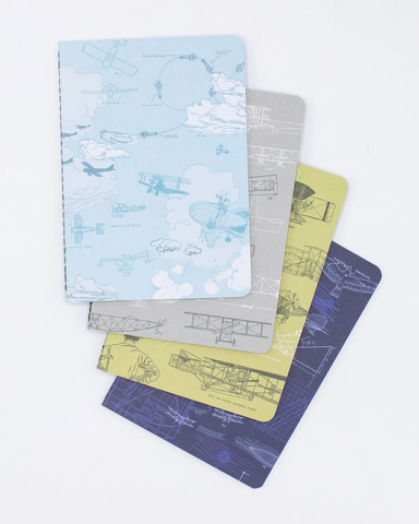 Aviation & Flight Pocket Notebooks 4-pack