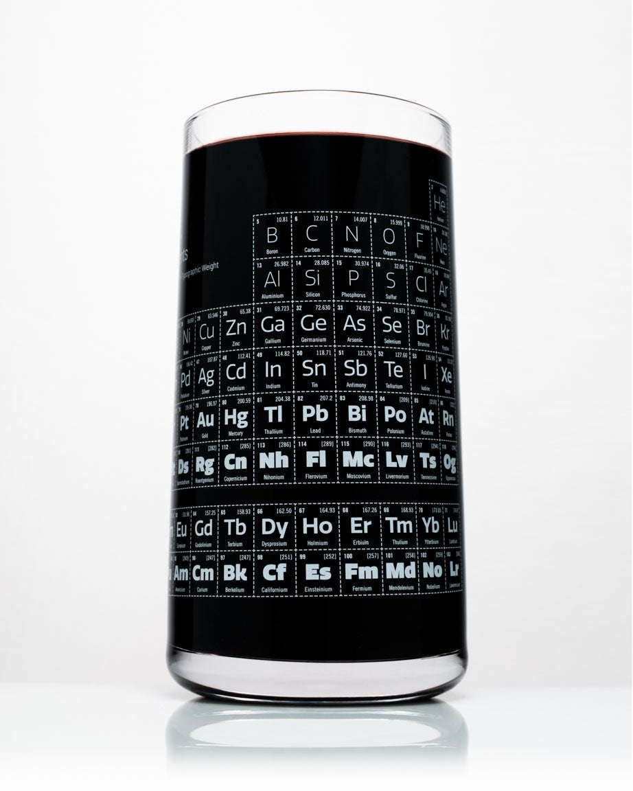 Periodic Table Drinking Glass Chemistry Tumbler Cognitive Surplus 0958