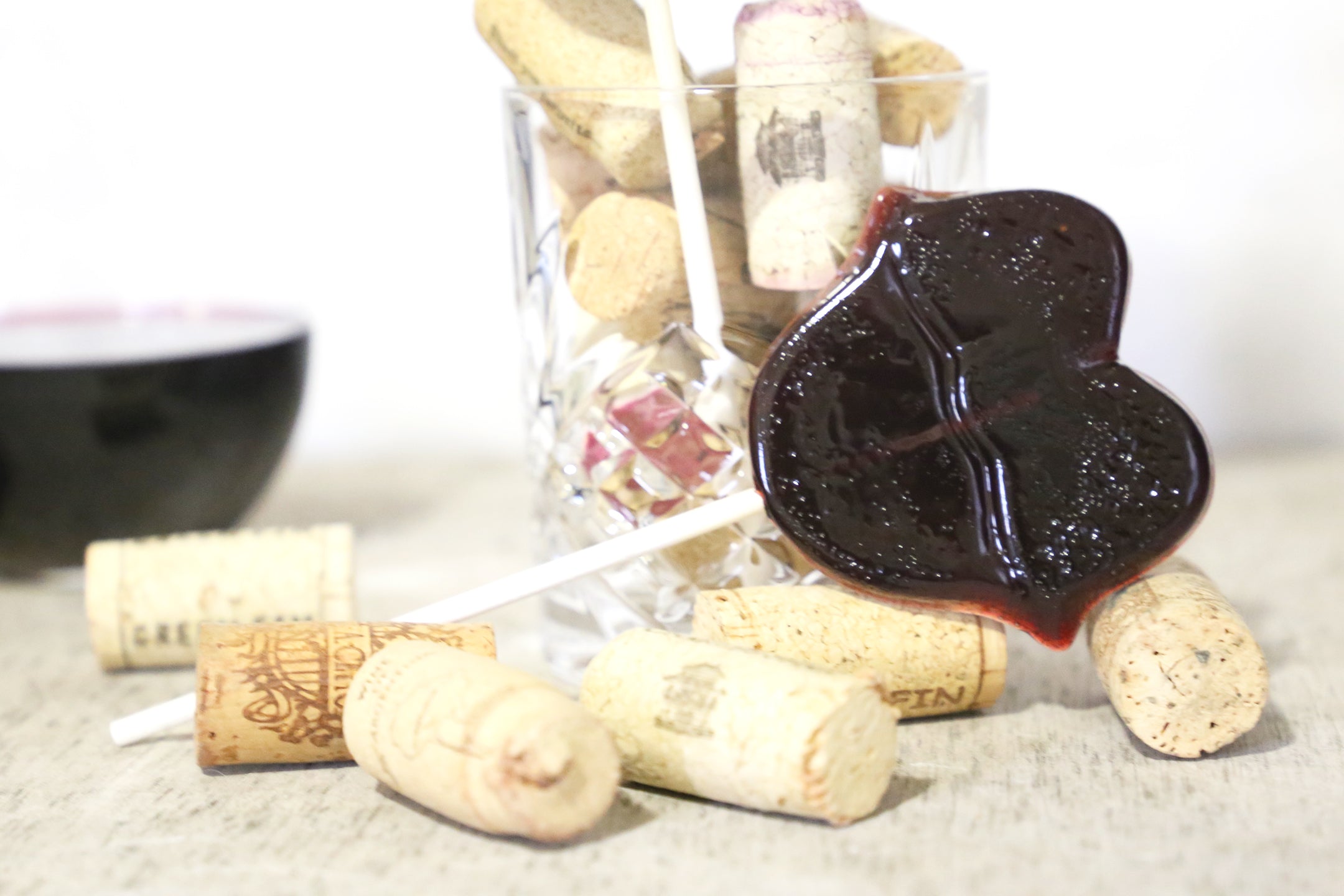 port wine lollipop sucker lips kiss Valentine's Day treat love