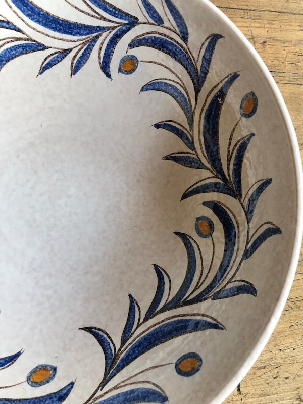olive branch design on large serving bowl made in Italy