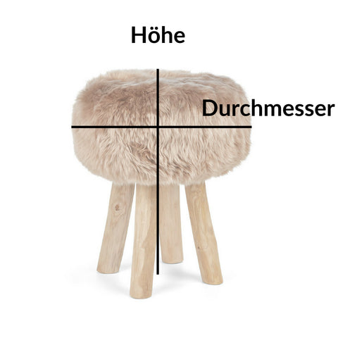 Grösse des Holzhockers