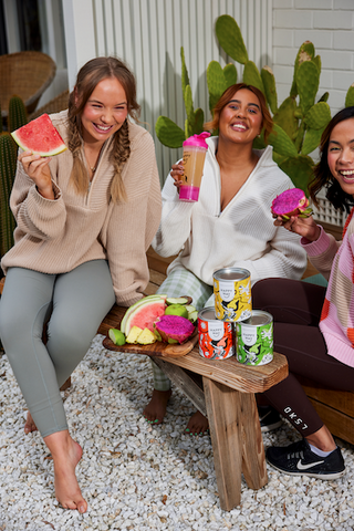 Girls enjoying natural pre-workout powder