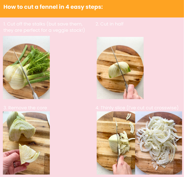 How to cut a fennel in 4 easy steps: