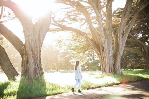 Woman walking outside