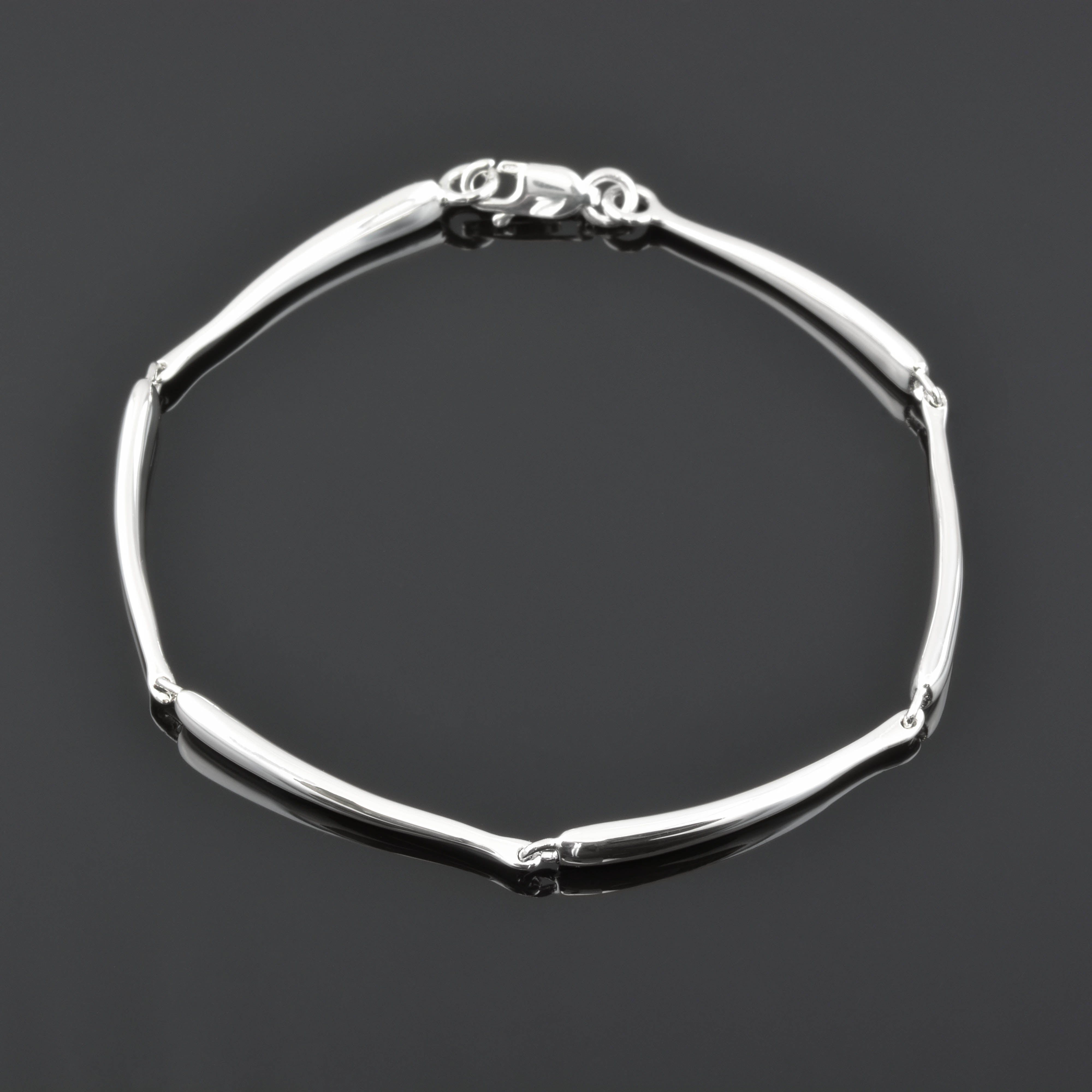 Silver Curved Link Bracelet