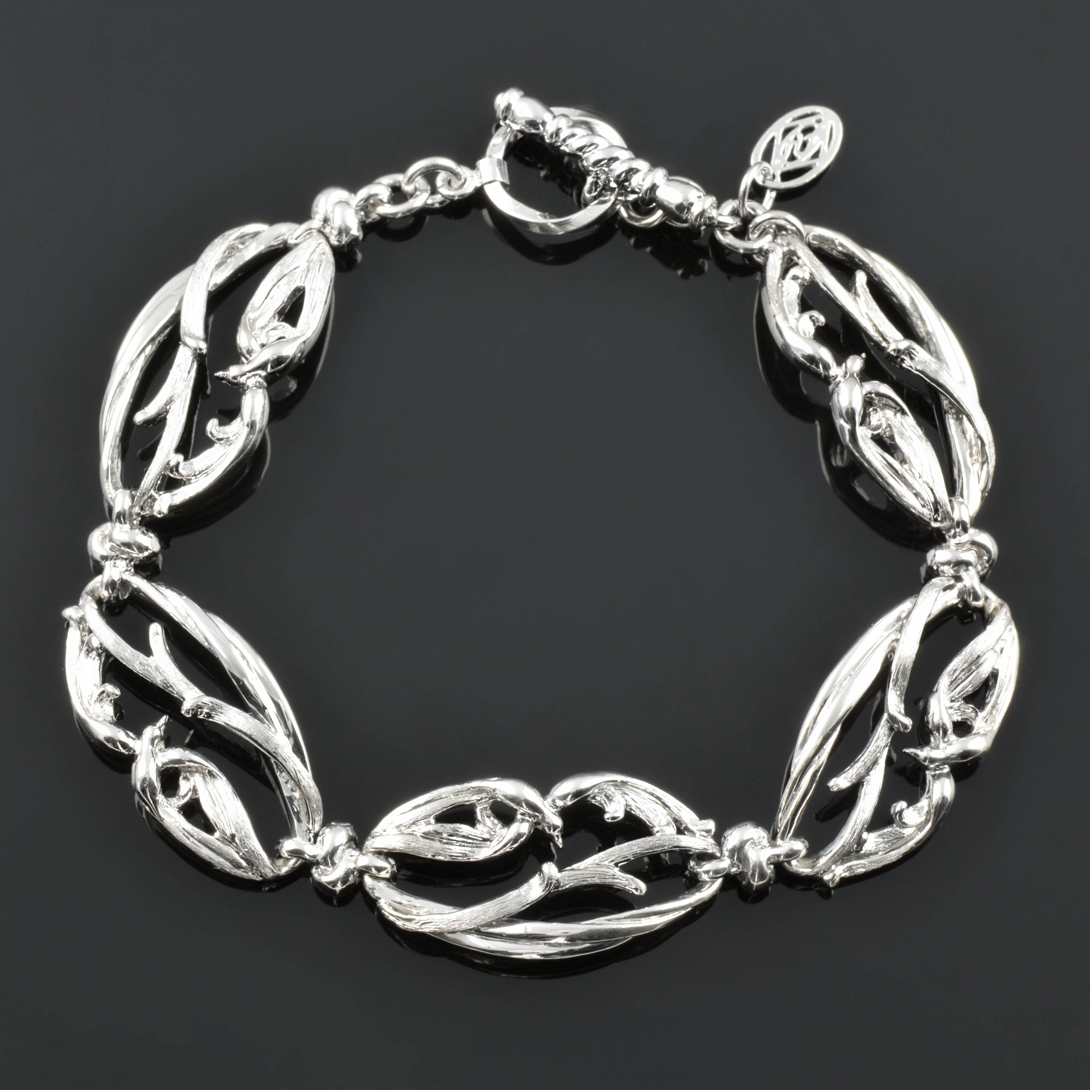 Hand Engraved Silver Link Bracelet
