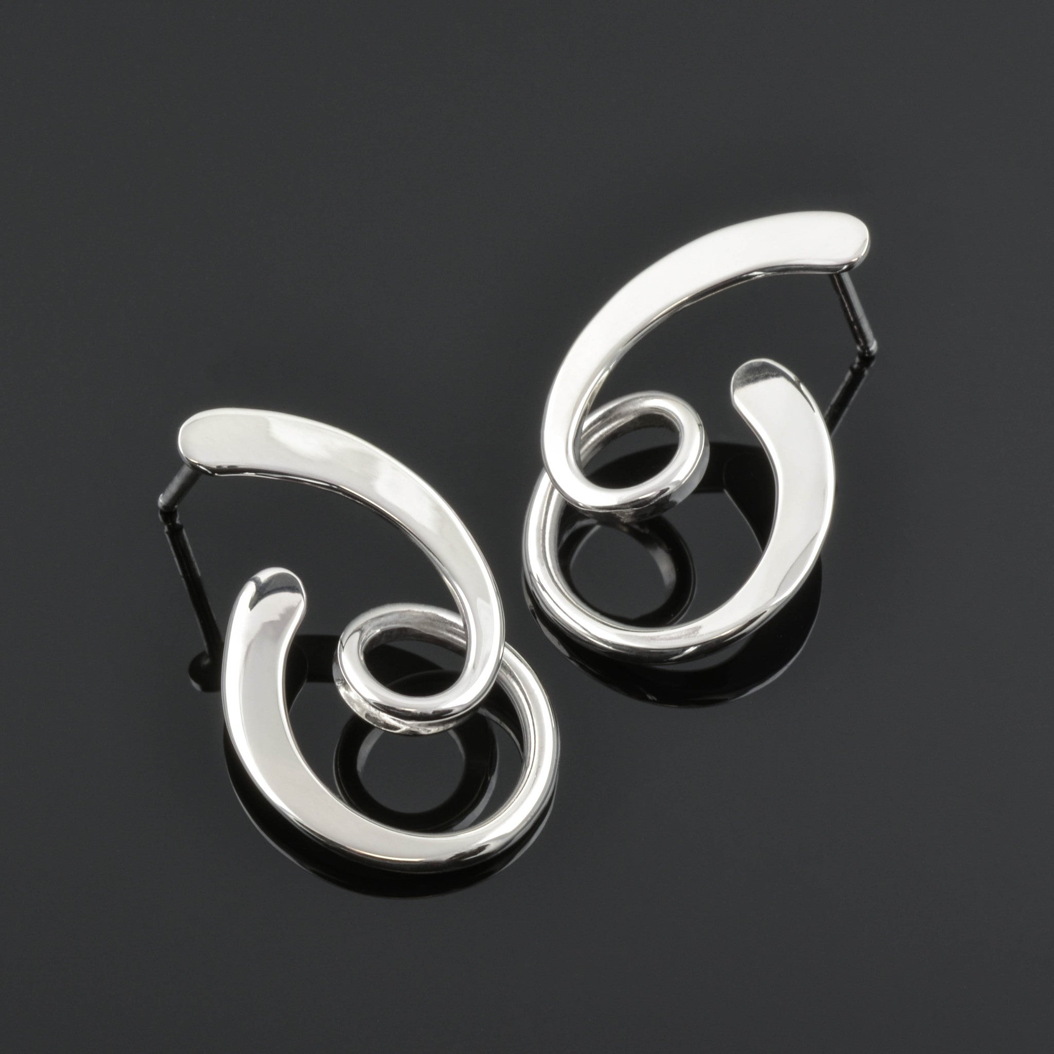 Handmade Silver Loop-De-Loop Earrings