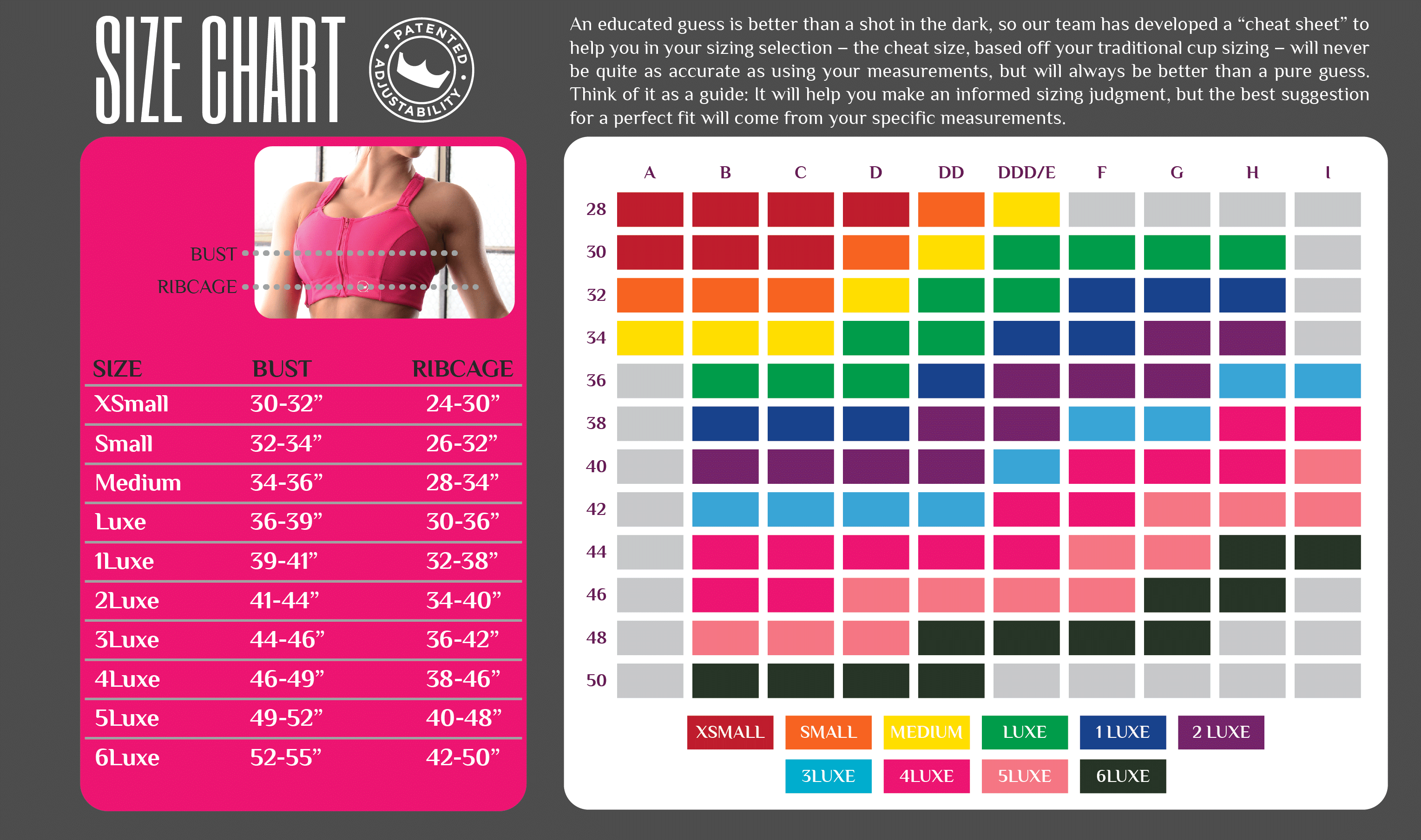 Lorna Sports Bra Size Chart